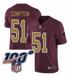 Youth Nike Washington Redskins 51 Will Compton Burgundy RedGold Number Alternate 80TH Anniversary Vapor Untouchable Limited Stitched 100th anniversary Neck Youth Nike Washington Redskins 51 Will Compton Burgundy RedGold Number Alternate 80TH Anniversary Vapor Untouchable Limited Stitched 100th anniversary Neck