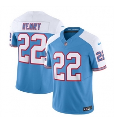Men Tennessee Titans 22 Derrick Henry Blue White 2023 F U S E Vapor Limited Throwback Stitched Football Jersey Men Tennessee Titans 22 Derrick Henry Blue White 2023 F U S E Vapor Limited Throwback Stitched Football Jersey