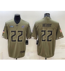 Men Tennessee Titans 22 Derrick Henry Olive 2022 Salute To Service Limited Stitched Jersey Men Tennessee Titans 22 Derrick Henry Olive 2022 Salute To Service Limited Stitched Jersey