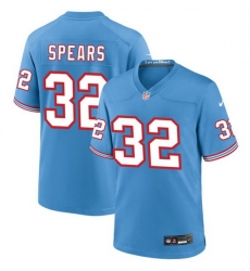 Men Tennessee Titans 32 Tyjae Spears Blue Throwback Stitched Game Football Jersey Men Tennessee Titans 32 Tyjae Spears Blue Throwback Stitched Game Football Jersey