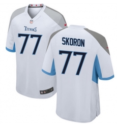 Men Tennessee Titans 77 Peter Skoronski White 2023 Draft Stitched Game Jersey Men Tennessee Titans 77 Peter Skoronski White 2023 Draft Stitched Game Jersey