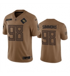 Men Tennessee Titans 98 Jeffery Simmons 2023 Brown Salute To Service Stitched Football Jersey Men Tennessee Titans 98 Jeffery Simmons 2023 Brown Salute To Service Stitched Football Jersey