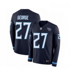 Mens Nike Tennessee Titans 27 Eddie George Limited Navy Blue Therma Long Sleeve NFL Jersey Mens Nike Tennessee Titans 27 Eddie George Limited Navy Blue Therma Long Sleeve NFL Jersey