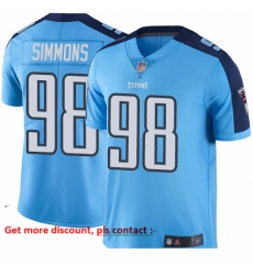 Titans 98 Jeffery Simmons Light Blue Men Stitched Football Limited Rush Jersey Titans 98 Jeffery Simmons Light Blue Men Stitched Football Limited Rush Jersey
