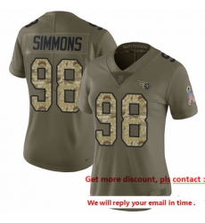 Titans 98 Jeffery Simmons Olive Camo Women Stitched Football Limited 2017 Salute to Service Jersey Titans 98 Jeffery Simmons Olive Camo Women Stitched Football Limited 2017 Salute to Service Jersey