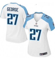 Womens Nike Tennessee Titans 27 Eddie George Game White NFL Jersey Womens Nike Tennessee Titans 27 Eddie George Game White NFL Jersey