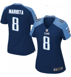 Womens Nike Tennessee Titans 8 Marcus Mariota Game Navy Blue Alternate NFL Jersey Womens Nike Tennessee Titans 8 Marcus Mariota Game Navy Blue Alternate NFL Jersey