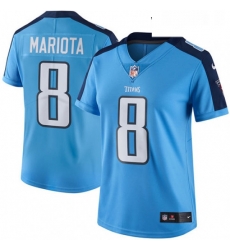 Womens Nike Tennessee Titans 8 Marcus Mariota Light Blue Team Color Vapor Untouchable Limited Player NFL Jersey Womens Nike Tennessee Titans 8 Marcus Mariota Light Blue Team Color Vapor Untouchable Limited Player NFL Jersey