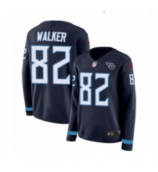 Womens Nike Tennessee Titans 82 Delanie Walker Limited Navy Blue Therma Long Sleeve NFL Jersey Womens Nike Tennessee Titans 82 Delanie Walker Limited Navy Blue Therma Long Sleeve NFL Jersey