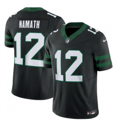 Men New York Jets 12 Joe Namath Black 2024 F U S E Vapor Limited Stitched Jersey Men New York Jets 12 Joe Namath Black 2024 F U S E Vapor Limited Stitched Jersey