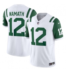 Men New York Jets 12 Joe Namath White Classic Alternate Vapor F U S E Limited Stitched Football Jersey Men New York Jets 12 Joe Namath White Classic Alternate Vapor F U S E Limited Stitched Football Jersey