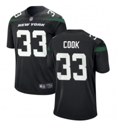 Men New York Jets 33 Dalvin Cook Black Stitched Game Jersey Men New York Jets 33 Dalvin Cook Black Stitched Game Jersey