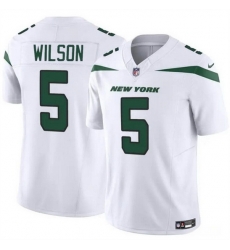 Men New York Jets 5 Garrett Wilson White 2023 F U S E Vapor Untouchable Limited Stitched Jersey Men New York Jets 5 Garrett Wilson White 2023 F U S E Vapor Untouchable Limited Stitched Jersey