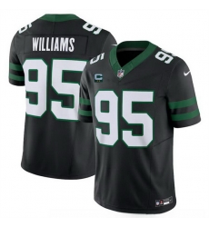 Men New York Jets 95 Quinnen Williams Black 2024 F U S E With 2 Star C Patch Vapor Limited Stitched Jersey Men New York Jets 95 Quinnen Williams Black 2024 F U S E With 2 Star C Patch Vapor Limited Stitched Jersey
