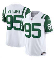 Men New York Jets 95 Quinnen Williams White Classic Alternate Vapor F U S E Limited Stitched Football Jersey Men New York Jets 95 Quinnen Williams White Classic Alternate Vapor F U S E Limited Stitched Football Jersey