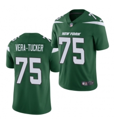 Men's New York Jets #75 Alijah Vera-Tucker Green Vapor Untouchable Limited Stitched Jersey Men's New York Jets #75 Alijah Vera-Tucker Green Vapor Untouchable Limited Stitched Jersey