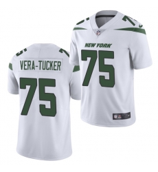 Men's New York Jets #75 Alijah Vera-Tucker White Vapor Untouchable Limited Stitched Jersey Men's New York Jets #75 Alijah Vera-Tucker White Vapor Untouchable Limited Stitched Jersey