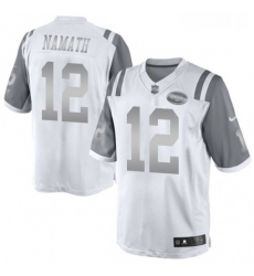 Mens Nike New York Jets 12 Joe Namath Limited White Platinum NFL Jersey Mens Nike New York Jets 12 Joe Namath Limited White Platinum NFL Jersey