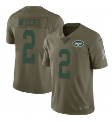Nike Jets 2 Jason Myers Olive Mens Stitched NFL Limited 2017 Salute to Service Jersey Nike Jets 2 Jason Myers Olive Mens Stitched NFL Limited 2017 Salute to Service Jersey