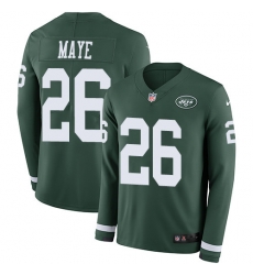 Nike Jets #26 Marcus Maye Green Team Color Men Stitched NFL Limited Therma Long Sleeve Jersey Nike Jets #26 Marcus Maye Green Team Color Men Stitched NFL Limited Therma Long Sleeve Jersey