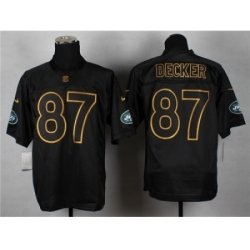 Nike New York Jets 87 Eric Decker black Elite gold lettering fashion NFL Jersey