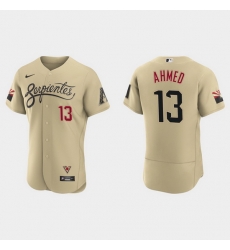 Arizona Diamondbacks 13 Nick Ahmed Men Nike 2021 City Connect Authentic MLB Jersey Gold Arizona Diamondbacks 13 Nick Ahmed Men Nike 2021 City Connect Authentic MLB Jersey Gold