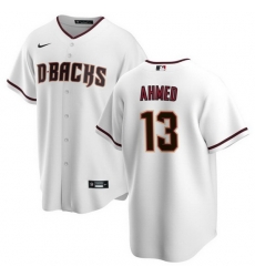 Men Arizona Diamondbacks 13 Nick Ahmed White Cool Base Stitched Baseball Jersey Men Arizona Diamondbacks 13 Nick Ahmed White Cool Base Stitched Baseball Jersey
