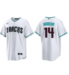 Men Arizona Diamondbacks #14 Gabriel Moreno White ALT Stitched Jersey Men Arizona Diamondbacks #14 Gabriel Moreno White ALT Stitched Jersey