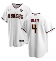 Men Arizona Diamondbacks 4 Ketel Marte White 2023 World Series Cool Base Stitched Jersey Men Arizona Diamondbacks 4 Ketel Marte White 2023 World Series Cool Base Stitched Jersey