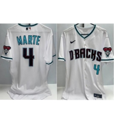 Men Arizona Diamondbacks 4 Ketel Marte White Collection Flex Base Baseball Stitched Jersey II Men Arizona Diamondbacks 4 Ketel Marte White Collection Flex Base Baseball Stitched Jersey II