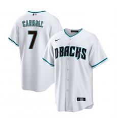 Men Arizona Diamondbacks 7 Corbin Carroll White Cool Base Stitched Baseball Jersey Men Arizona Diamondbacks 7 Corbin Carroll White Cool Base Stitched Baseball Jersey