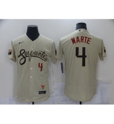 Men's Arizona Diamondbacks #4 White Teal Gold 2021 City Connect Replica Player Jersey Men's Arizona Diamondbacks #4 White Teal Gold 2021 City Connect Replica Player Jersey