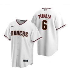 Mens Nike Arizona Diamondbacks 6 David Peralta White Home Stitched Baseball Jersey Mens Nike Arizona Diamondbacks 6 David Peralta White Home Stitched Baseball Jersey