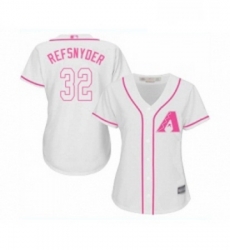 Womens Arizona Diamondbacks 32 Rob Refsnyder Replica White Fashion Baseball Jersey Womens Arizona Diamondbacks 32 Rob Refsnyder Replica White Fashion Baseball Jersey