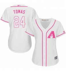 Womens Majestic Arizona Diamondbacks 24 Yasmany Tomas Replica White Fashion MLB Jersey Womens Majestic Arizona Diamondbacks 24 Yasmany Tomas Replica White Fashion MLB Jersey