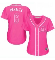 Womens Majestic Arizona Diamondbacks 6 David Peralta Authentic Pink Fashion MLB Jersey Womens Majestic Arizona Diamondbacks 6 David Peralta Authentic Pink Fashion MLB Jersey