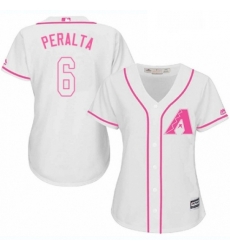 Womens Majestic Arizona Diamondbacks 6 David Peralta Replica White Fashion MLB Jersey Womens Majestic Arizona Diamondbacks 6 David Peralta Replica White Fashion MLB Jersey