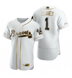 Atlanta Braves 1 Ozzie Albies White Nike Mens Authentic Golden Edition MLB Jersey Atlanta Braves 1 Ozzie Albies White Nike Mens Authentic Golden Edition MLB Jersey