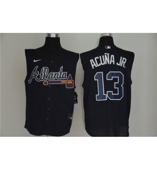 Braves 13 Ronald Acuna Jr Navy Nike Cool Base Sleeveless Jersey Braves 13 Ronald Acuna Jr Navy Nike Cool Base Sleeveless Jersey