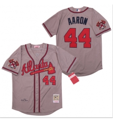 Braves 44 Hank Aaron Gray 1974 Cooperstown Collection Jersey Braves 44 Hank Aaron Gray 1974 Cooperstown Collection Jersey