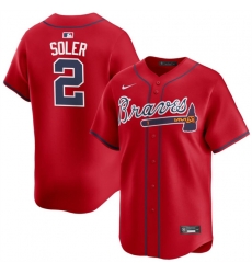 Men Atlanta Braves 2 Jorge Soler Red 2024 Alternate Limited Stitched Baseball Jersey Men Atlanta Braves 2 Jorge Soler Red 2024 Alternate Limited Stitched Baseball Jersey