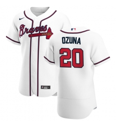 Men Atlanta Braves 20 Marcell Ozuna Men Nike White Home 2020 Flex Base Player MLB Jersey Men Atlanta Braves 20 Marcell Ozuna Men Nike White Home 2020 Flex Base Player MLB Jersey
