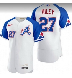 Men Atlanta Braves 27 Austin Riley White 2023 City Connect Flex Base Stitched Jersey Men Atlanta Braves 27 Austin Riley White 2023 City Connect Flex Base Stitched Jersey