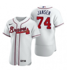 Men Atlanta Braves 74 Kenley Jansen White Flex Base Stitched Baseball jersey Men Atlanta Braves 74 Kenley Jansen White Flex Base Stitched Baseball jersey