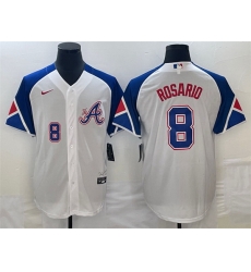 Men Atlanta Braves 8 Eddie Rosario White 2023 City Connect Cool Base With Patch Stitched Baseball Jersey Men Atlanta Braves 8 Eddie Rosario White 2023 City Connect Cool Base With Patch Stitched Baseball Jersey