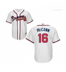 Mens Atlanta Braves 16 Brian McCann Replica White Home Cool Base Baseball Jersey Mens Atlanta Braves 16 Brian McCann Replica White Home Cool Base Baseball Jersey