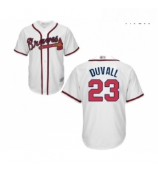 Mens Atlanta Braves 23 Adam Duvall Replica White Home Cool Base Baseball Jersey Mens Atlanta Braves 23 Adam Duvall Replica White Home Cool Base Baseball Jersey