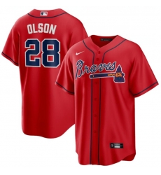 Men's Atlanta Braves 28 Matt Olson Red Nike Cool Base Jersey Men's Atlanta Braves 28 Matt Olson Red Nike Cool Base Jersey