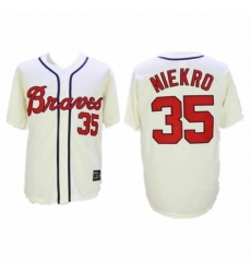 Men's Atlanta Braves #35 Phil Niekro Cream Throwback Jersey Men's Atlanta Braves #35 Phil Niekro Cream Throwback Jersey