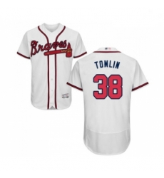 Mens Atlanta Braves 38 Josh Tomlin White Home Flex Base Authentic Collection Baseball Jersey Mens Atlanta Braves 38 Josh Tomlin White Home Flex Base Authentic Collection Baseball Jersey